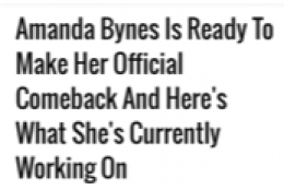 Amanda Bynes Honest Comeback!