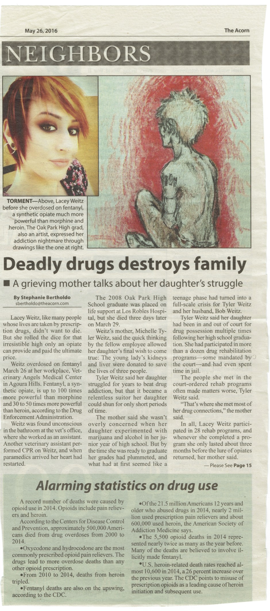 Oak Park Graduate Overdoses- Leaves Art behind